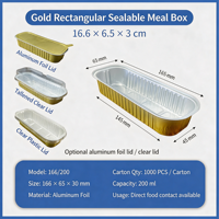 Boîte rectangulaire en aluminium, compatible friteuse à air, qualité alimentaire avec couvercle, pour emporter, barbecue, emballage, vente en gros, offre spéciale