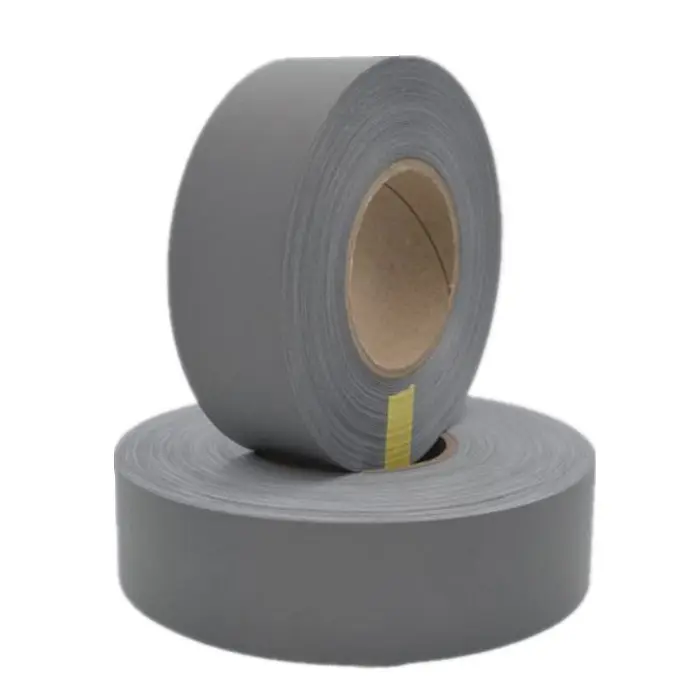 通常の明るさポリエステル繊維灰色の色の安全警告反射テープ安全テープロール