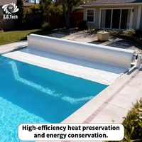 Couverture de piscine en PC stabilisée aux UV, longue durée de vie, protection contre la poussière et les feuilles pour piscines hors sol