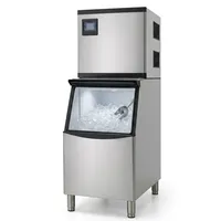 Máquina de Hielo Comercial Vertical de Acero Inoxidable de Alta Resistencia y Funcionamiento Silencioso, con Cubos Transparentes, para Bares, Cafeterías y Hoteles