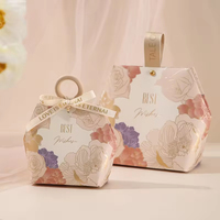 Meilleurs voeux sac cadeau en papier fleur faveur de mariage boîtes présentes emballage sacs de remerciement petite boîte à bonbons avec poignées