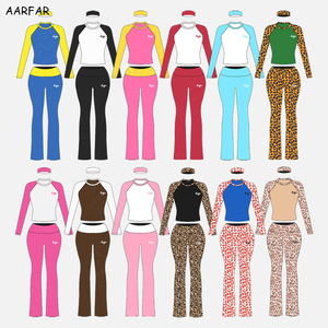 Biểu Tượng Tùy Chỉnh Mặc Giản Dị Phụ Nữ Phù Hợp Với Chặt Chẽ Mềm Xà Cạp Dài Tay Áo Với Gấp-Hơn 2 Mảnh Quần Mặc Giản Dị Phụ Nữ Quần Áo - Product Image 3