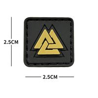 Brassard 3D en PVC avec Velcro, motif Valknut Vikings Rune Norvège Odin, pour le moral, transfrontalier