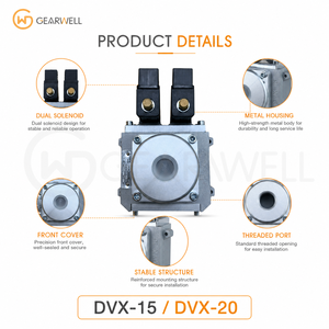 Vanne solénoïde à <span class=keywords><strong>gaz</strong></span> DVX-15 DVX-20, vanne de commande à double solénoïde pour brûleur industriel et système de sécurité du <span class=keywords><strong>gaz</strong></span> - Product Image 5