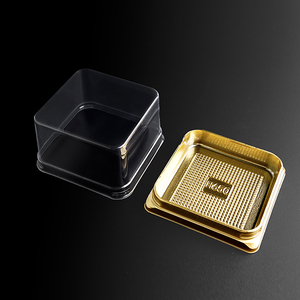 Hộp Nhựa Đựng Bánh Phô Mai Hình Vuông Có Nắp Trong Và Đáy Màu Vàng Cho Thú Cưng Hộp Đựng Đồ Dùng Làm Bánh Và Món Tráng Miệng - Product Image 3