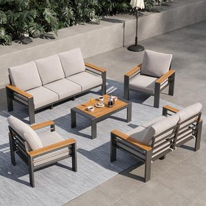 <span class=keywords><strong>Set</strong></span> di mobili da <span class=keywords><strong>giardino</strong></span> con combinazione per il tempo libero da <span class=keywords><strong>giardino</strong></span> in alluminio <span class=keywords><strong>grigio</strong></span> 5 pezzi - Product Image 6