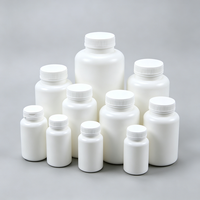 Flacon cylindrique en HDPE blanc pour médicaments avec bouchon blanc |   Boîte à pilules vide de taille personnalisée pour vitamines, comprimés et compléments alimentaires