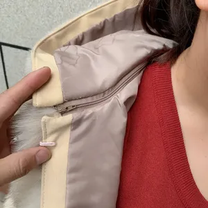 Cappotto Invernale <span class=keywords><strong>da</strong></span> <span class=keywords><strong>Donna</strong></span> con Cappuccio in Vera Pelliccia di Volpe, Giacca Invernale in Pelle con Pelliccia Naturale - Product Image 3