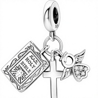 Pendentifs Breloques Croix Religieuse en Fer CYCUFF avec Pierre Naturelle pour Femmes - Cadeau pour la Famille et les Amis