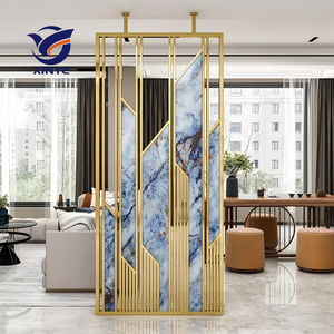 Diviseur d'écran étanche bohème en acier inoxydable plaqué or personnalisable cloisons métalliques pour bureaux salles à manger beauté - Product Image 2