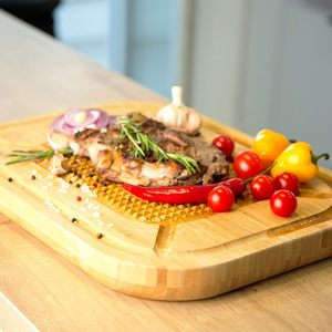 Planche à découper en bambou 43x33x4cm, rectangulaire, multifonction, double face, pour la cuisine - Product Image 4