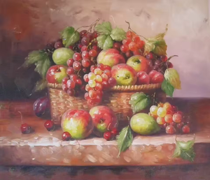 <span class=keywords><strong>Peinture</strong></span> à l'huile sur toile de fruits réalistes vintage de haute qualité, peinte à la main, 100% artisanale pour la décoration de la maison - Product Image 1