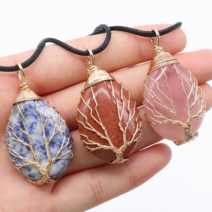 Pendentif <span class=keywords><strong>Arbre</strong></span> <span class=keywords><strong>de</strong></span> <span class=keywords><strong>Vie</strong></span> en Agate Naturelle Semi-Précieuse, Forme Goutte d'Eau, Finition Polie, pour eBay - Product Image 2