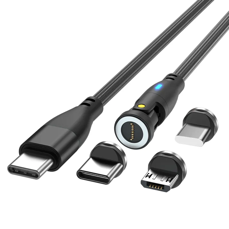 Greenport 6 in1磁気超高速充電USBデータケーブル、3つのマグネットヘッドとあらゆる種類の携帯電話用のUSBアダプタースーツ