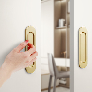 Poignées de porte coulissantes sans perçage en alliage d'aluminium, design minimaliste, installation facile pour armoire et porte de cuisine - Product Image 4