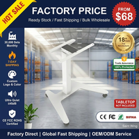 Cadre de bureau électrique assis-debout en gros à prix d'usine, base de bureau réglable en gros, moteur unique, charge 30 kg