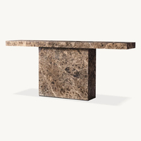 Table console KUMUSI en matériau personnalisé Dark_Emperado, table étroite en marbre naturel