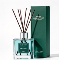 Diffuseur de parfum d'ambiance de luxe en verre avec bâtonnets, emballage personnalisé, cadeau idéal pour hôtels et spas