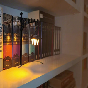 Lámpara LED de Halloween estilo americano, linterna fantasma de bruja, luz de biblioteca para rincón de lectura, soporte de estantería, color negro hierro, precio de fábrica - Product Image 1