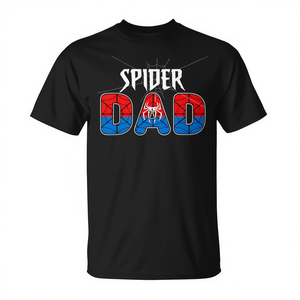 Spider <b>Dad</b> <b>T</b>-<b>Shirt</b> Black Adult Unisex Crew Neck Short Sleeve Silk Screen Printed for Fathers Day Gift - Product Image 2