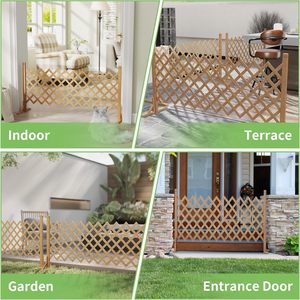 SHENGCHENG Puertas de Garaje de Madera para Exteriores, Tipo Acordeón, Expandibles, Retráctiles, Valla Retráctil, Puerta de Acordeón - Product Image 6