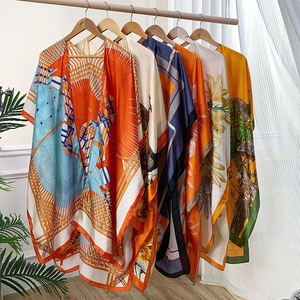 Pañuelo de Seda con Estampado Digital Elegante para Primavera y Verano, Hijab de Algodón con Estampado de Cadena, Toalla de Playa, Chal Protector Solar - Product Image 4