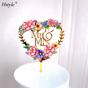 ใหม่ Rose <span class=keywords><strong>ดอกไม้</strong></span> <span class=keywords><strong>Happy</strong></span> วันเกิดเค้ก Toppers ทองเค้กวันเกิดตกแต่ง Topper สำหรับงานแต่งงานวันเกิดตกแต่งเค้กปาร์ตี้ - Product Image 1