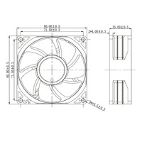 Usine 3.15 pouces 80x80x25 12v 24V 48v 80mm 8025 UPS onduleur photovoltaïque DC ventilateur 12V flux axial ventilateur de refroidissement