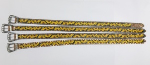 Ceinture en cuir de vache véritable peinte à la main et sculptée à la main au design de tournesol occidental - Product Image 3