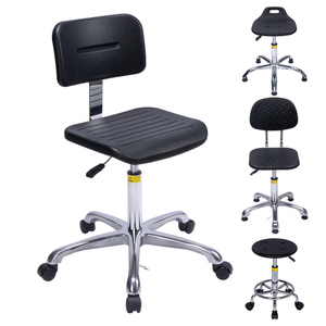 Kursi Lab dengan Sandaran Anti-statis, Busa Poliuretan PU, Ergonomis, Tinggi Dapat Disesuaikan, Sandaran Punggung, Putar, dengan Cincin Kaki dan Roda - Product Image 1