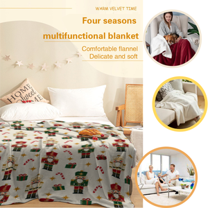 Manta de Franela Suave y Cálida de 300 g/m² con Estampado de Cascanueces y Bastones de Caramelo Navideños, 60x80 Pulgadas, para Cama, Sofá y Camping, Venta al por Mayor - Product Image 6