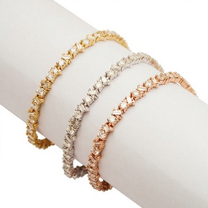 14K <b>Gold</b> Lab Grown Diamond Tennis <b>Bracelet</b> Round <b>and</b> Baguette Stone Bangle for Women Gift Party Jewelry - Product Image 3