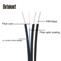Cable de Fibra Óptica Geteknet OEM ODM 4FO 96F 1 Hilo 14/192 Núcleos ASU FTTR Fibra Drop 1 Hilo Óptico Adss-96 Gyta 2 Núcleos 20m