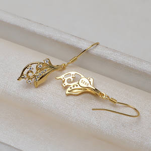 Pendientes de Plata S925 con Perlas Barrocas y Cristales para Mujer, con Gancho de Oreja Alienígena, Accesorios Hechos a Mano para Sombrero Piao, 3854 - Product Image 4