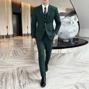 Completo da Sposo Plissettato Personalizzato in Stile Italiano-Americano-Britannico di Alta Qualità Traspirante all'Ingrosso - Product Image 1