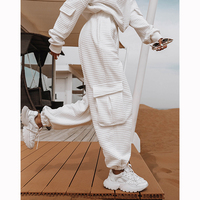 Pantalon de jogging cargo ample et confortable en coton respirant à taille mi-haute, personnalisé avec logo OEM, pour femme, multicolore, vente en gros