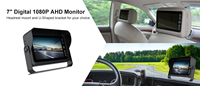 7 pouces 12v DC Couleur Mini Lcd Tft Car Tv Monitor Appui-tête avec entrée 2 canaux