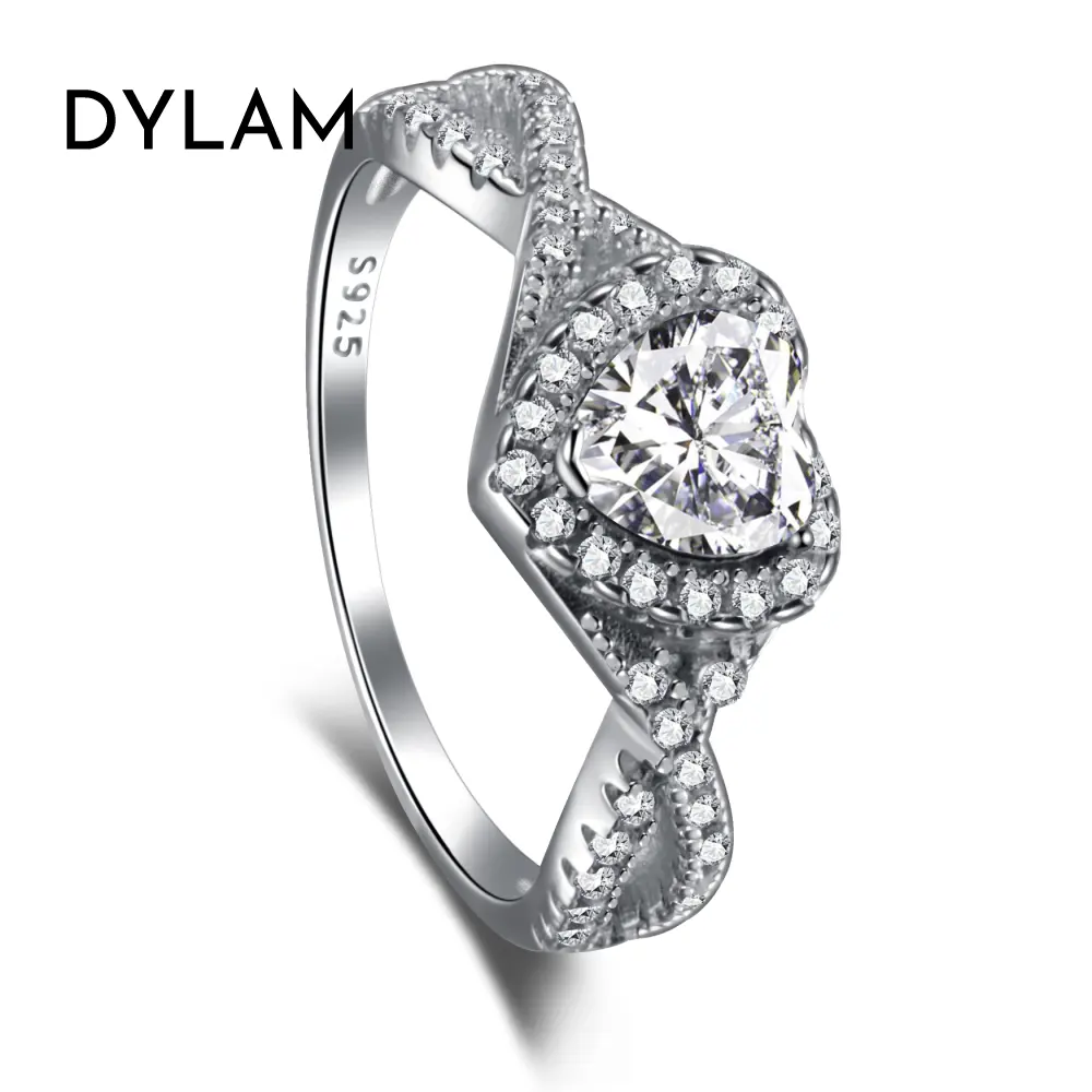 Dylam 925 Silver Ring With Diamond Lab Made Engagement Rings Irish Wedding Zircon Online Not Hammered Band Inexpensive Sets