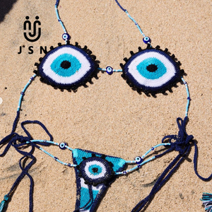 JSN <strong>Bikini</strong> Manufacturer Custom Women Swimwear <strong>Blue</strong> Eye Sexy Swimsuit Vacation Handmade Crochet <strong>Bikini</strong> <strong>Set</strong> - Product Image 6