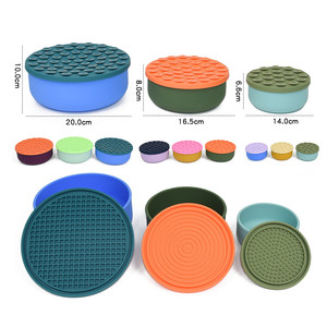 Novo Design Único Multifuncional Água E Comida <span class=keywords><strong>Dog</strong></span> <span class=keywords><strong>Bowl</strong></span> Round Silicone <span class=keywords><strong>Dog</strong></span> <span class=keywords><strong>Bowl</strong></span> com Ventosa Lick Mat <span class=keywords><strong>Lid</strong></span> - Product Image 6