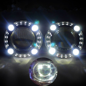 AES Factory Directly 3,0 pulgadas Color blanco <span class=keywords><strong>Led</strong></span> <span class=keywords><strong>Angel</strong></span> Eyes <span class=keywords><strong>con</strong></span> cubiertas para Panamera 3 "Car Headlight <span class=keywords><strong>LED</strong></span> HID Projector Lens - Product Image 5