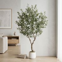 Arbre d'olivier artificiel hautement réaliste, toucher naturel, faux arbre en pot pour salon, hôtel, vitrine, aspect naturel