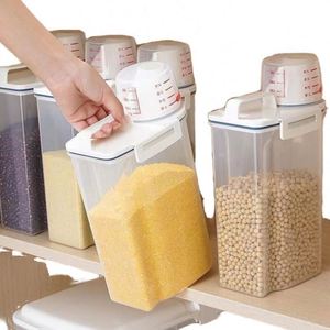 Grand pot de rangement grande capacité, anti-insectes, résistant à l'humidité, hermétique, écologique, compatible lave-vaisselle, design moderne, pour farine et aliments - Product Image 2