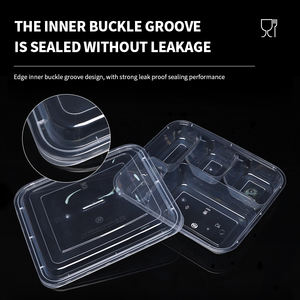 Contenitore per Alimenti Usa e Getta Sureseal per Ristoranti da Asporto, Preparazione Pasti, 5 Scomparti, Scatola Bento in Plastica PP con Coperchio a Prezzo Conveniente - Product Image 3