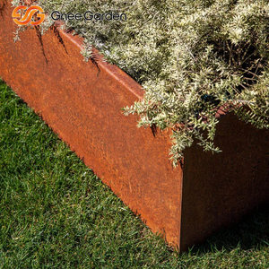 Modern Design Rectangle Shape Corten Steel Rust <b>Garden</b> Bed Waterproof Laser Cut <b>Metal</b> for Outdoor Space for Hotels & Restaurants - Product Image 2