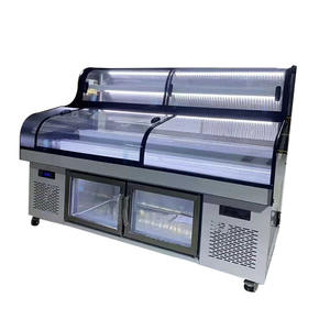 Congélateur de présentation à refroidissement direct à trois températures pour restaurant commercial de 2 m, ultra-congélateur, présentoir pour aliments, poisson, viande, vente - Product Image 3