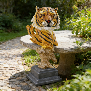 Escultura <span class=keywords><strong>de</strong></span> Resina <span class=keywords><strong>de</strong></span> Cabeza <span class=keywords><strong>de</strong></span> <span class=keywords><strong>Tigre</strong></span> Realista Hecha a Mano con Pose <span class=keywords><strong>de</strong></span> Patas Elevadas, Figura <span class=keywords><strong>de</strong></span> Animal Feroz para Exhibición en Escritorio y Estante - Product Image 3