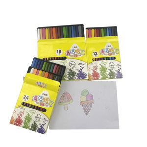 Crayons de couleur en plastique, crayons triangulaires amusants personnalisés pour enfants - Product Image 1
