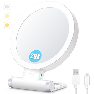 Wholesale Personalized Desktop 10X Magnifying Cosmetic <b>Mirror</b> with <b>LED</b> Light Single-Sided - Product Image 1