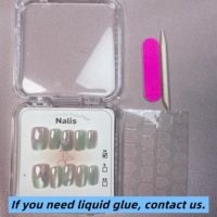 Uñas Postizas Magnéticas de Ojo de Gato Rojo, 10 Piezas, Cortas y Cuadradas, Uñas Falsas de Lujo con Brillo 3D, Reutilizables, Virales en TikTok